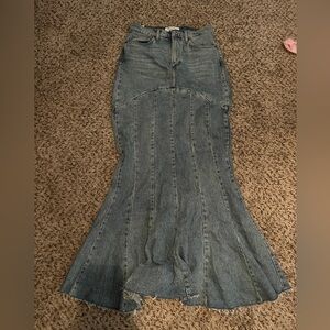 Reformation mermaid / dolphin tail Jean maxi skirt- size 26